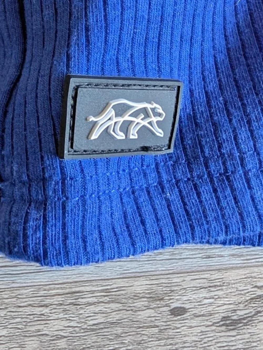 Tiger Friday Authentic Crop in Indigo Blue Ribbed Dance Top Child XL (CXL)